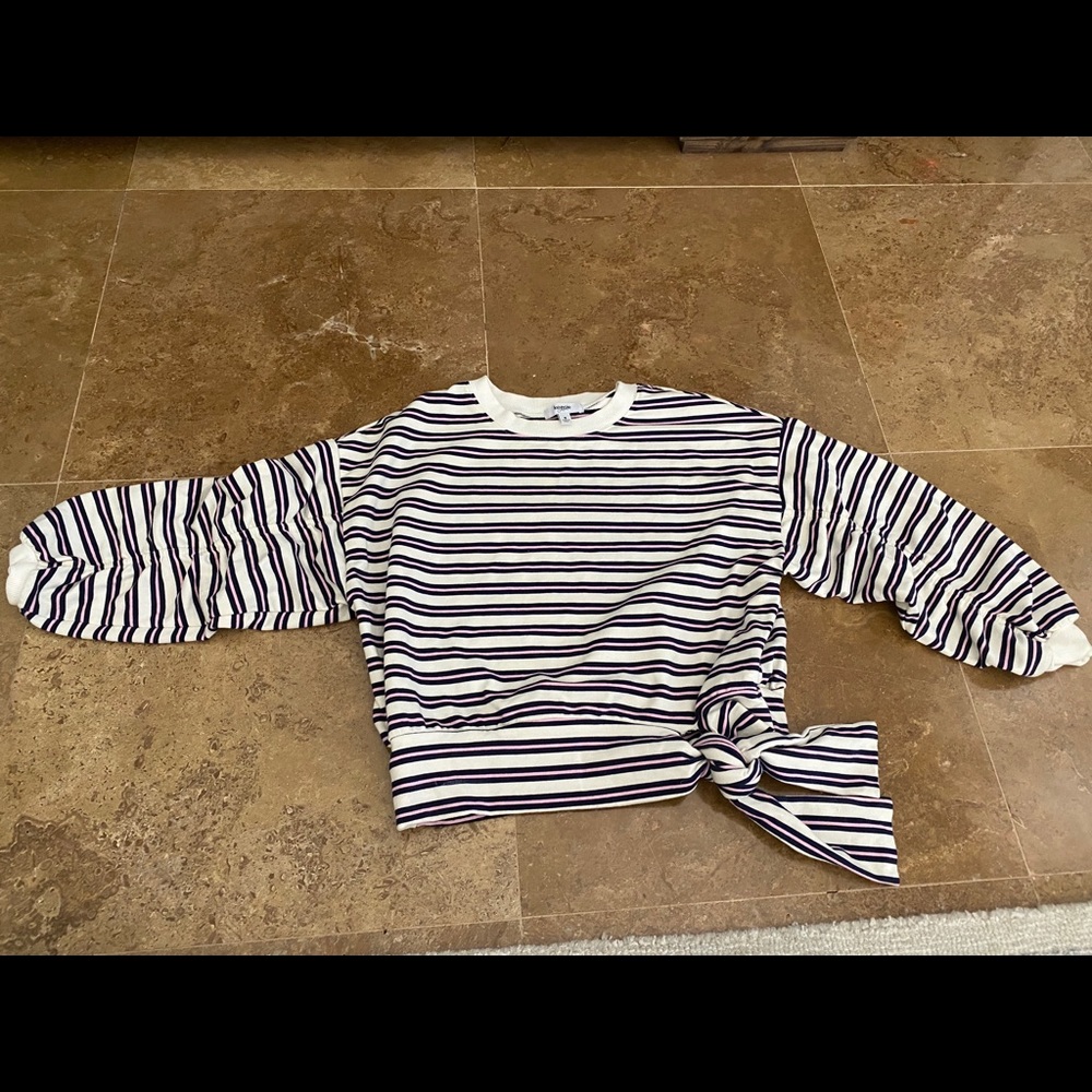 Kenzie pink and blue striped sweatshirt